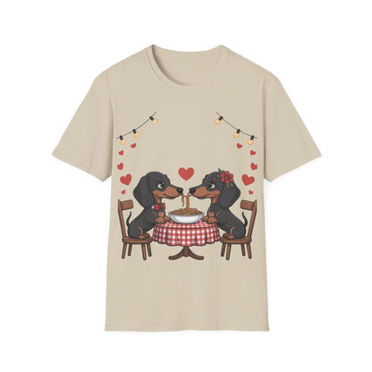 Romantic Dachshund Dinner T-Shirt