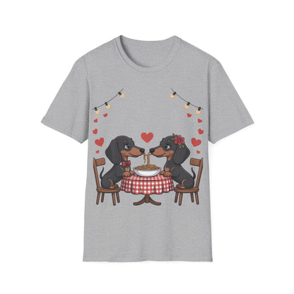 Romantic Dachshund Dinner T-Shirt